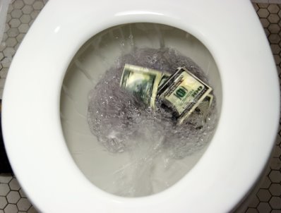 Money down the toilet - Taxes, food, rent. That's where it all goes
