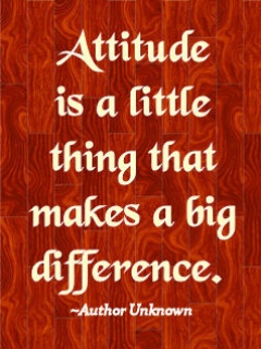 Attitude - We know a person by the way he reacts to life and deals with it in any circumstance.