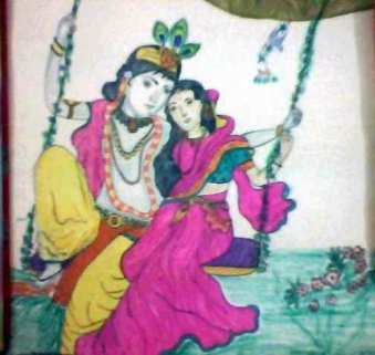 krishna and radha - krishna with radha