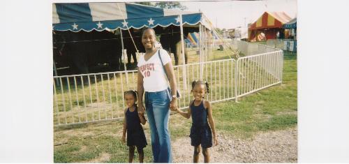 Mama and the girls - Spending my baby's birthday at the circus!