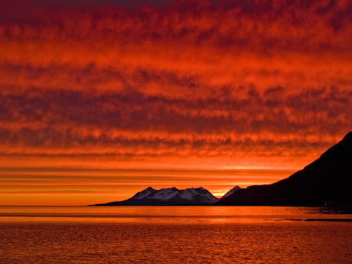 nature - midnight sun in norway.
