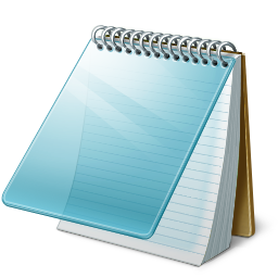 Microsoft Notepad - The icon for Notepad in Windows Operating System. Every body who uses Windows Operating system have this Icon.