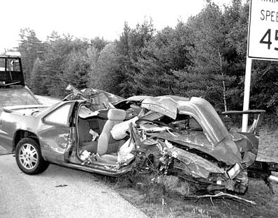 result of moose-car collision - What can happen when you DON'T watch for moose on the roads up here