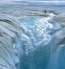 Melting Arctic ice sheet - This is a picture of a melting ice sheet in the Arctic.