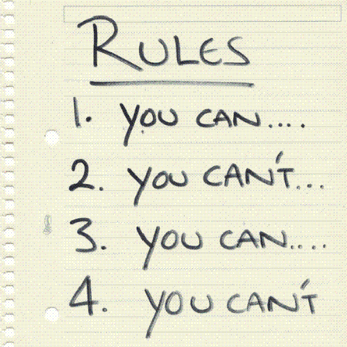 Rules. - Haha this picture is cute because just like rules there just more like you can and you can't do type of things. haha.. Well yeah.. Rules are okay and good and sometimes easy to follow. I post this picture for the response to this discussion about mylot rules and etc.. Hopefully you like it leave a comment.. =]