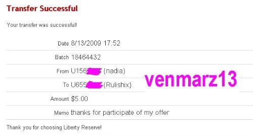venmarz13's offer - this is proof offer from me