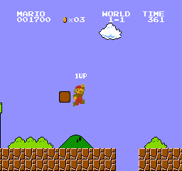 1up - 1UP mushroom in world 1-1