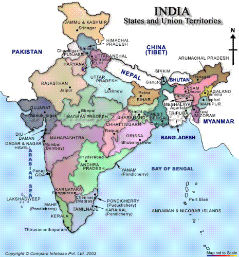 Political Map Of India - This photo gives you the political map of India. It helps you identify the states.
