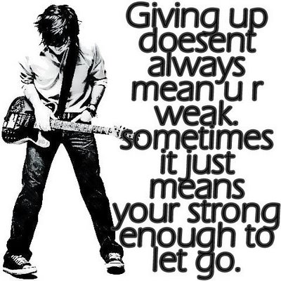 my profile pic - giving up doesn't always mean u r weak..sometimes it just means u r strong enough to let go..!!