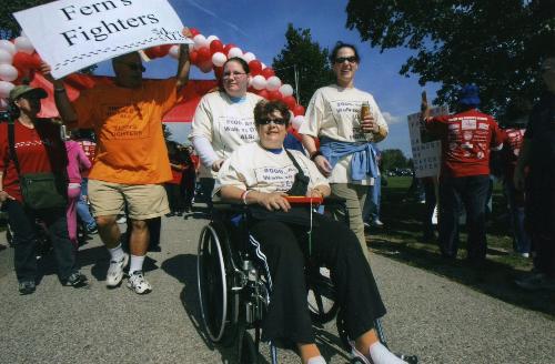 me and my team at the Walk to D'Feet ALS - Just a few years ago, I drove my own car and yes, I would cuss out other drivers if they cut me off or took 'my' parking spot. But now after getting a disabling disease and becoming wheelchair-bound, I regret ever spending energy worrying and getting angry about such trivial matters.