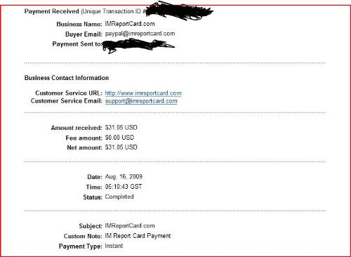 IMRC Payment Details - imrc