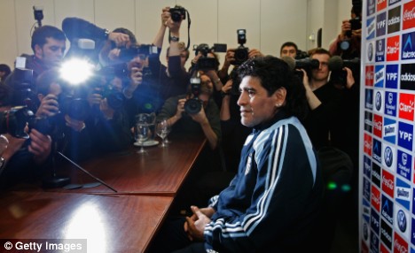 Football - The head coach Diego Maradona.
