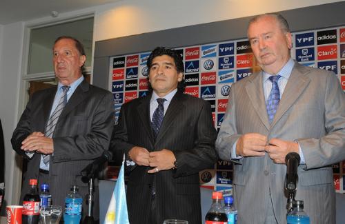 Football - Diego Maradona with Julio.