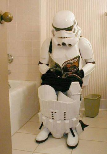 Pooping robot - I wish i was dressed like this one when i was caught in the act. 