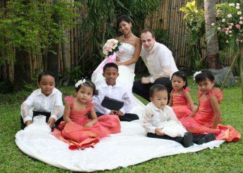 me - me, my husband and my little angels... the ring bearer and flower girls