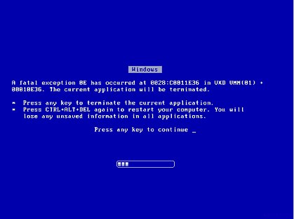 Computer Error - A Image of the common error used to occour in the earlier versions of Windows...