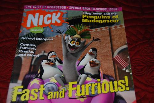 Penguins of Madagascar - the Penguins of Madagascar cast on cover of September 2009 issue of Nickelodeon Magazine