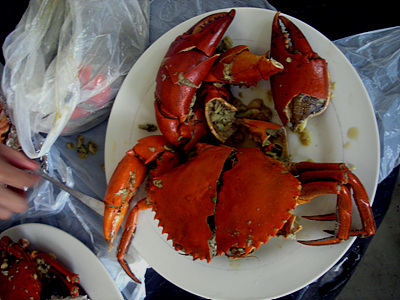 crab in boracay, philippines - the crab was so big we could spend 2hours eating.