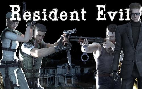 Several Characters From The Resident Evil Series - Several characters posing from the Resident Evil series. Characters: Jill Valetine, Chris Redfield, Billy Coen, and Albert Wesker.
