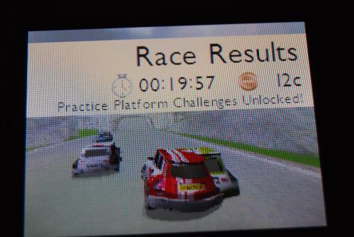 Trackmania DS - Playing racing game on Nintendo DS screenshot