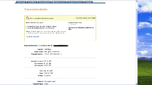 My payment - Screen shot