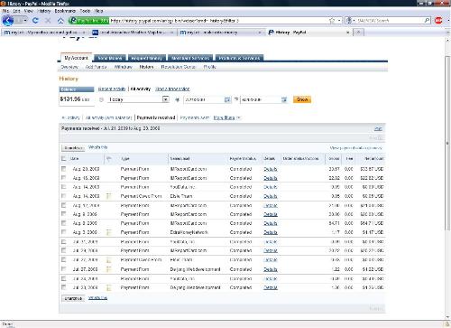 List of Payments so far on internet. Most from IMR - These are all my payments so far