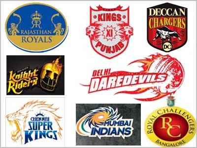 IPL logos - Logos of all the eight teams which participate in the Indian Premier League