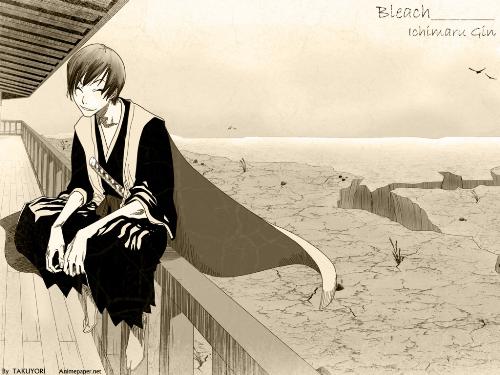Ichimaru Gin - looks like sitting alone without aizen