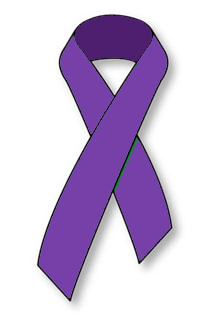 Pancreatic Cancer Purple Ribbon - The purple ribbon raises awareness for pancreatic cancer and supports funding for research to find a cure.