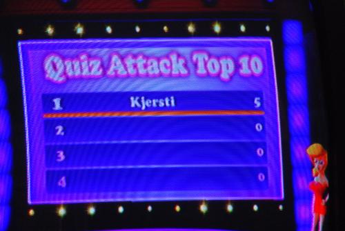 TV Show King Party - playing trivia video game on the Wii