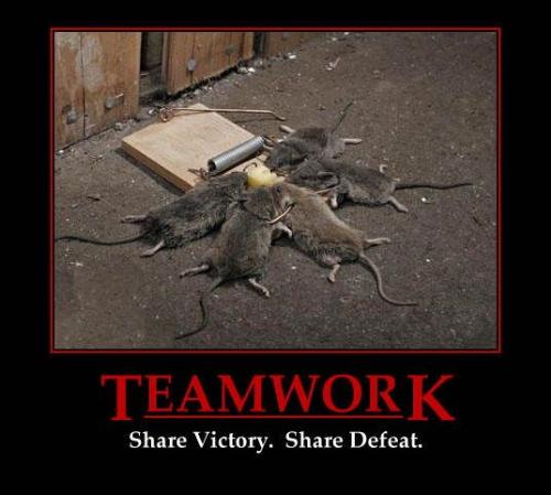 Teamwork - Share victory. Share defeat.