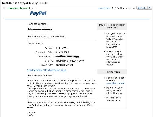 neobux payment proof - check this out, i've been paid by Neobux just today!
