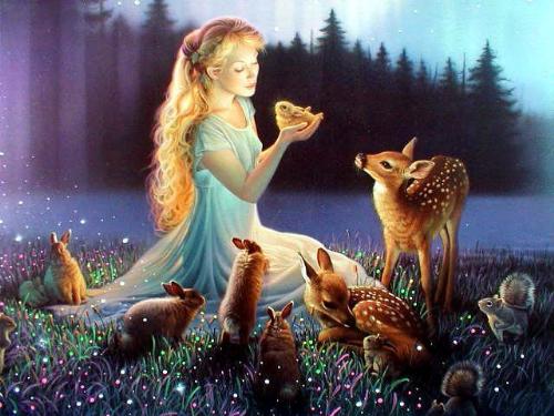 Fairytale - A fairytale scene with a deer