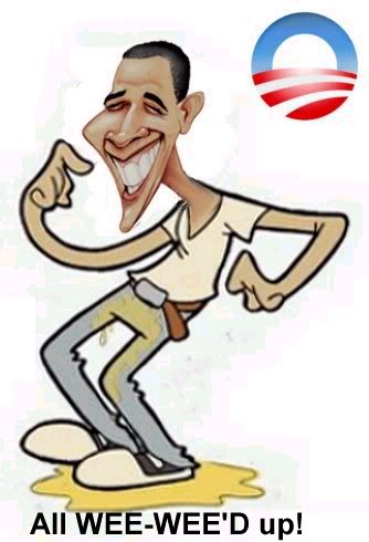 Satire of 0bama's recent remarks - 0bama remarked of his critics that they were wee wee'd up. This shows the truth of that.