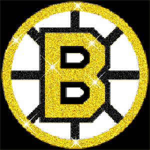 The Boston Bruins logo all sparkly - Logo of the national hockey team of the boston bruins in glitter