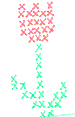 tulip - Simple tulip cross-stitch pattern in two colors, just for you.