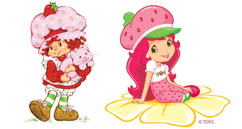 the evolution of straberry shortcake - aside from the cool hippie hat, and the striped socks...is she even recognizable anymore??