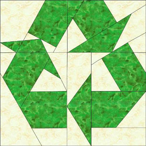 Go Green Paper Piece Quilt Block Pattern - Go green and recycle paper pieced quilt block patten by MadCreekDesigns