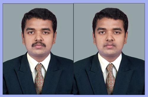 Photoshop Work - Mustache removed by using Photoshop Software