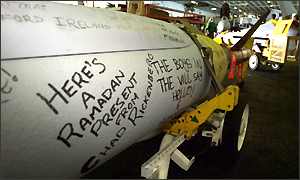 Ramadan Present. - Missile carrying a message of love and friendship to celebrate Ramadan.