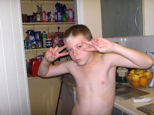 my son - jake trying to act hard