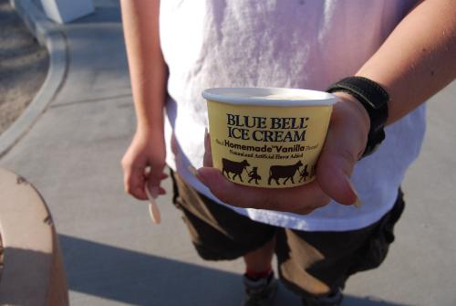 Blue Belle Ice Cream - free little Blue Belle Ice Cream I got at a community event