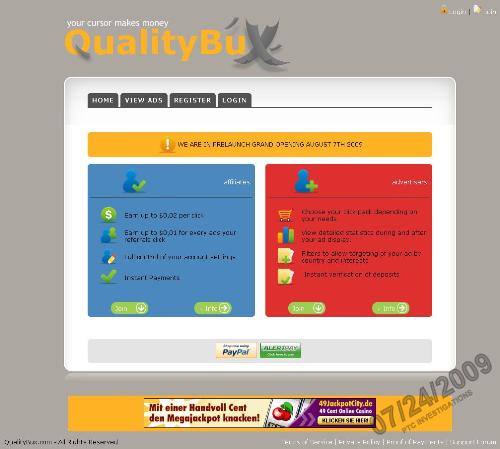 Qualitybux is not paying! - Qualitybux is an instant ptc site that is not paying its members since many days.