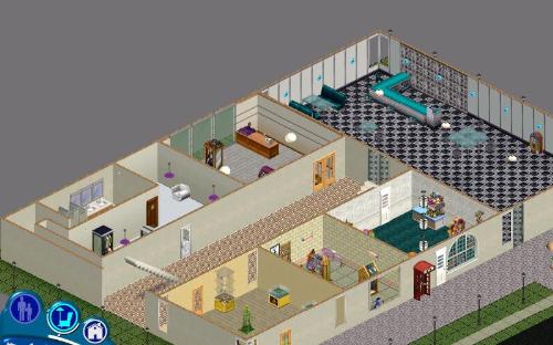 One of my Sims Malls - Walls up screen shot of one of my favorite'malls' for my Sims.