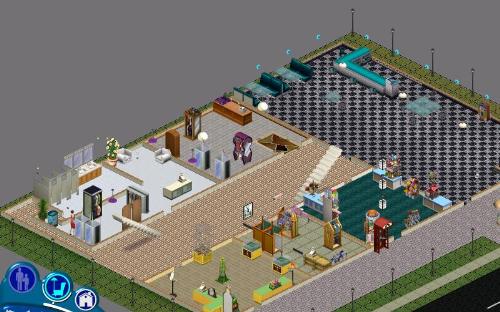 one of my Sims Malls - Walls down screen shot of the same mall that I created for my Sims