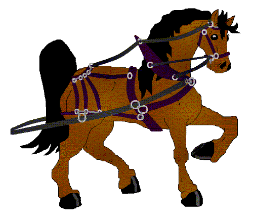Horse in Harness, One of my Drawings - I drew this horse in harness using MS Paint. I love how it turned out.