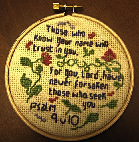 Bible Verse - Image of a cross stitch piece I did for a friend.