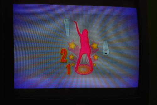 Hannah Montana the Movie - screenshot of playing the video game on the Wii based off of the Hannah Montana Movie