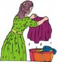 Washing clothes - Lady washing her laundry.