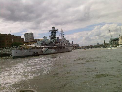 HMS Belfast - HMS Belfast,Retired WW2 vintage refurbished Warship moored on the Thames,and War Museum Exhibit.